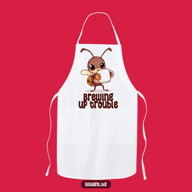 Funny Busy Ant Coffee Apron: Cook with Energy and Humor