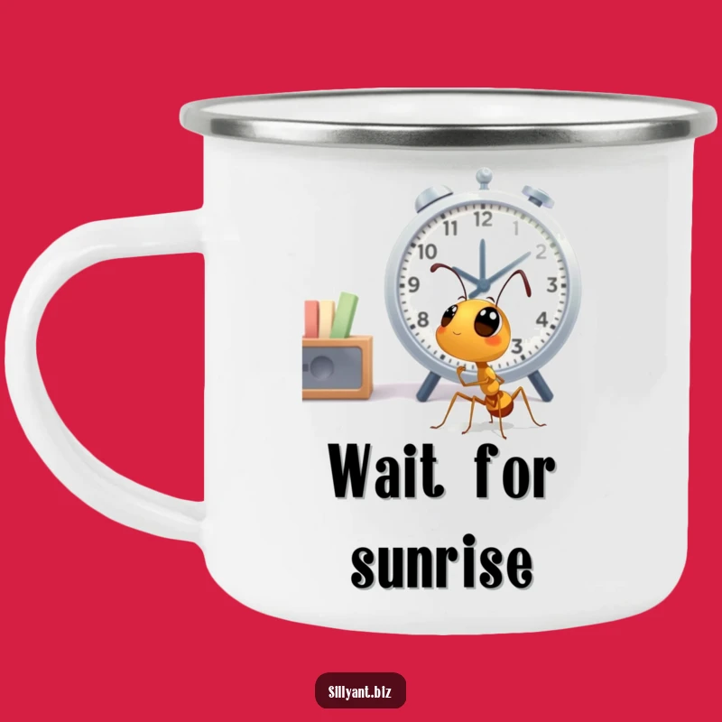 Funny Ant Clock Watcher Camp Mug: Coffee Time Check