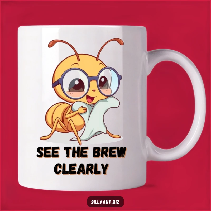 Funny Kawaii Ant Spectacles Mug: Hilarious Gift for the Detail-Oriented