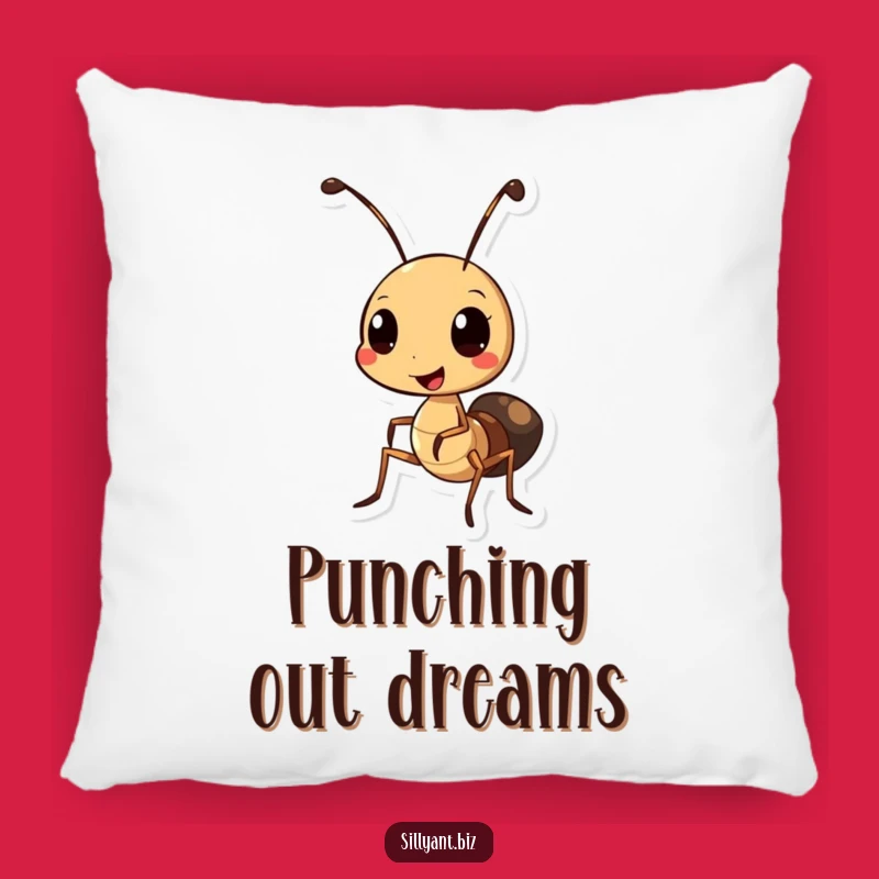 Funny Ant Hole Punch Pillow: Comfy Cushion for Organized Souls
