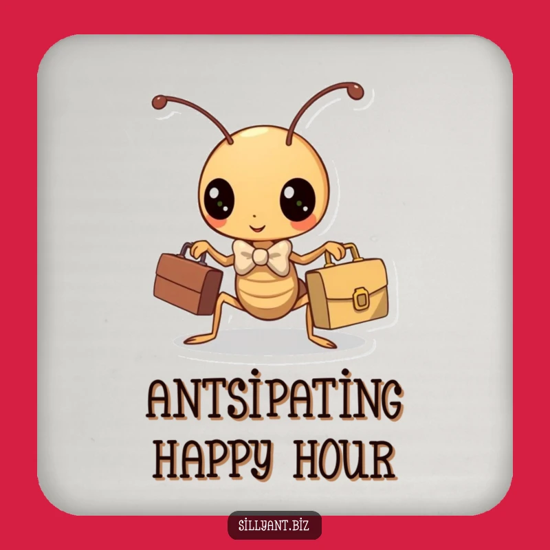 Funny Kawaii Ant Business Coasters: Hilarious Set for Your Drinkware