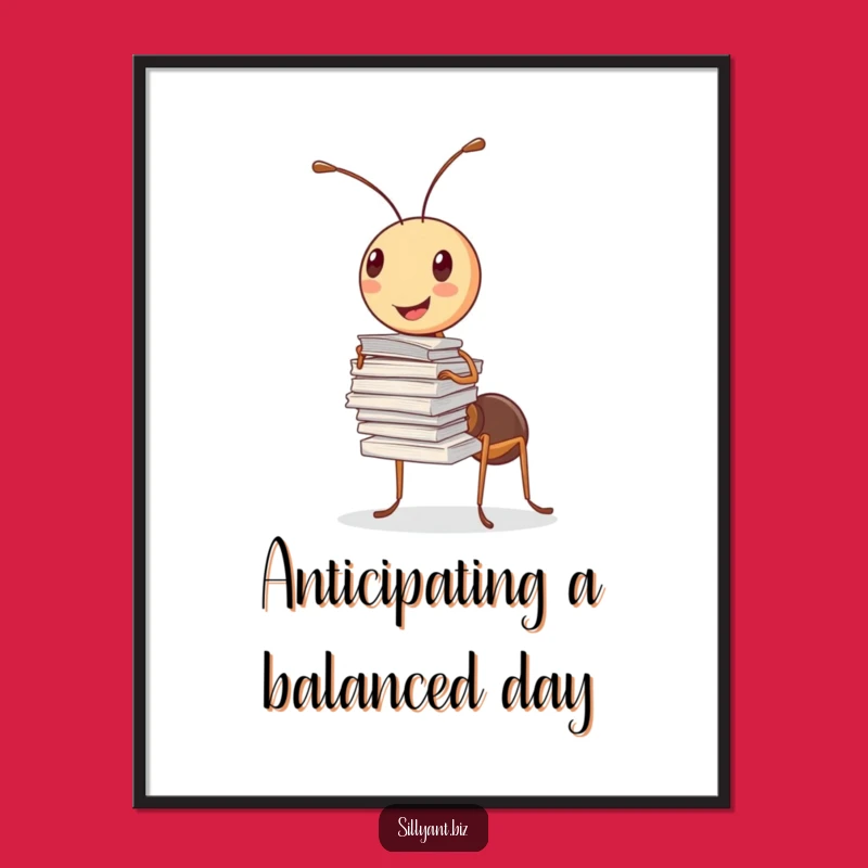 Free Printable Wall Art: Balancing Ant Juggler, Whimsical Downloadable Decor for Any Room