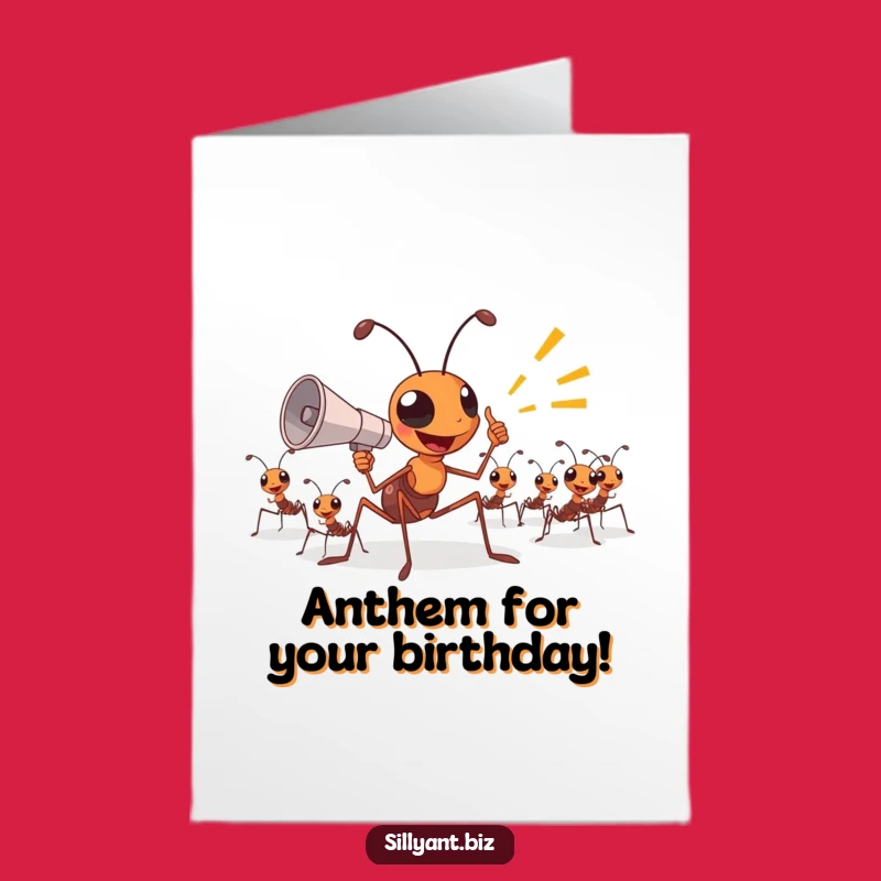 Free Printable Birthday Card: Ant Boss Directing, Funny Downloadable Gift for Leaders
