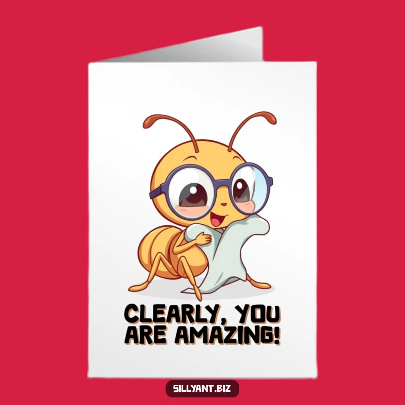 Free Printable Congrats Card: Sharp Ant - Humorous Downloadable Success Gift!