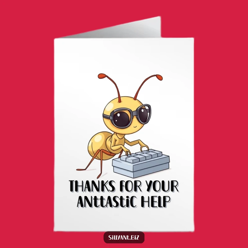 Free Printable Thank You Card: Busy Ant, Clever Downloadable Gift of Appreciation
